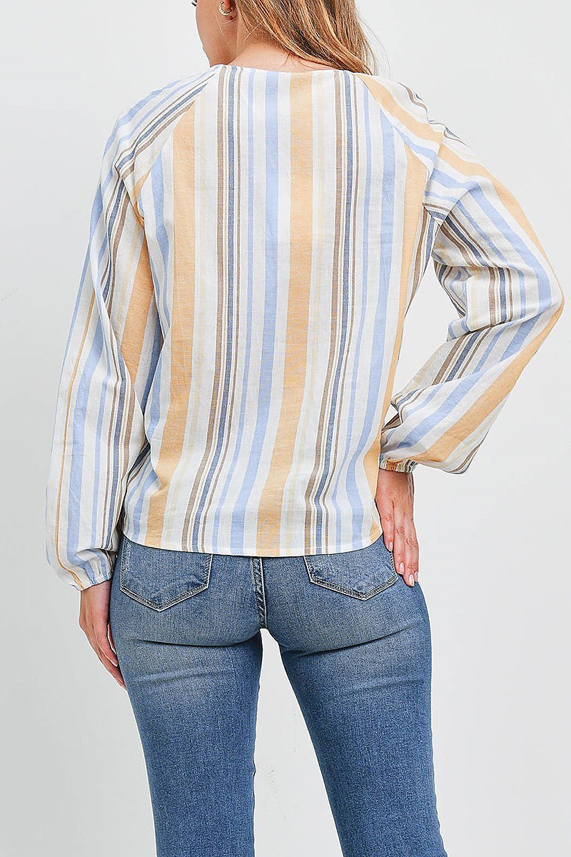 Mix direction stripe bubble top (EF1551)