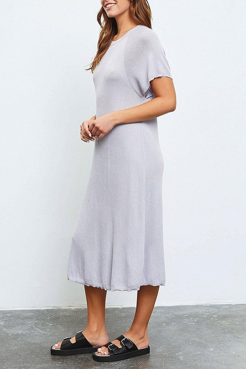 Batwing short sleeve sweater midi dress (TED2835)