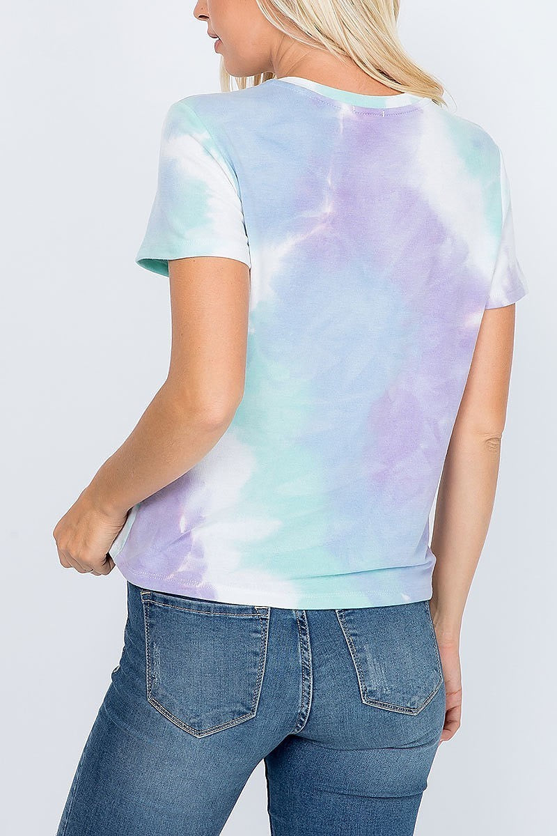 Crew neck tie dye top (EF2157)