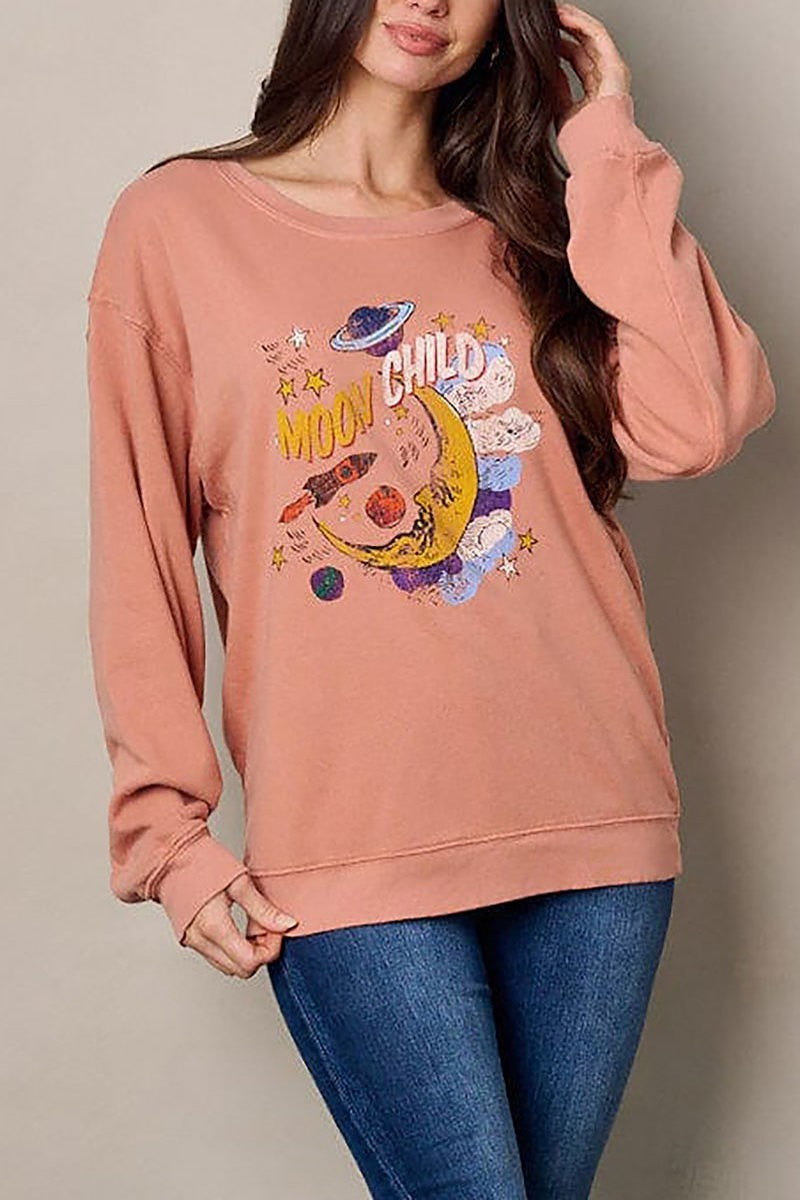 Long sleeve graphic sweater (EFWT2178)