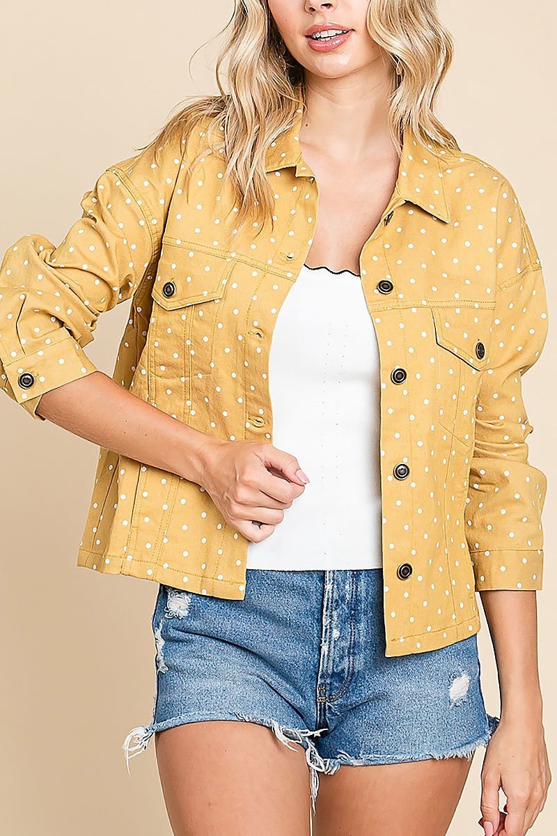 Polka dot shirt jacket (EDH1408)