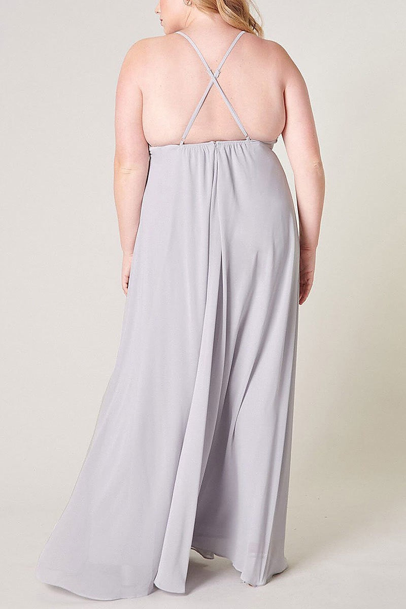 Sleeveless open back maxi dress (EFWT3062)