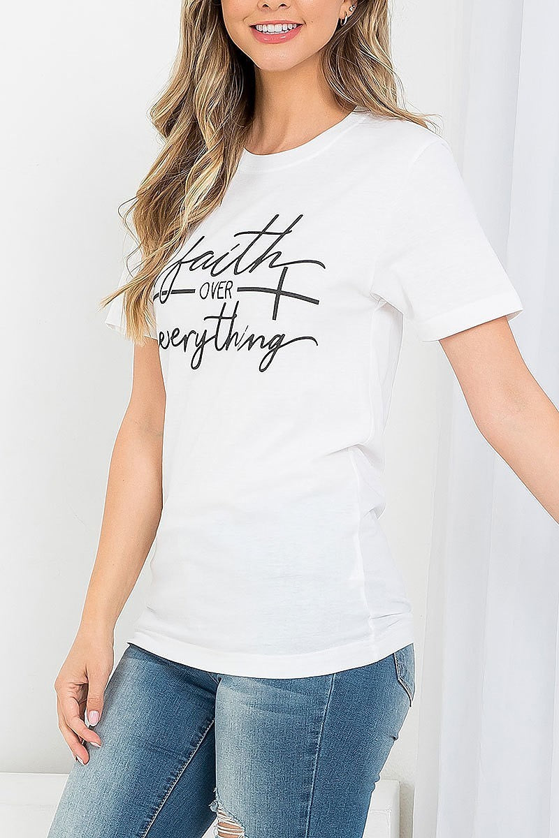 Faith over everything graphic tee top (EF3540)