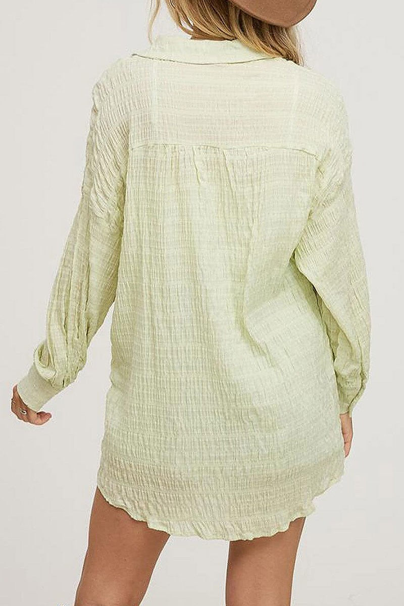 Long sleeve button up top (EFWT5293)