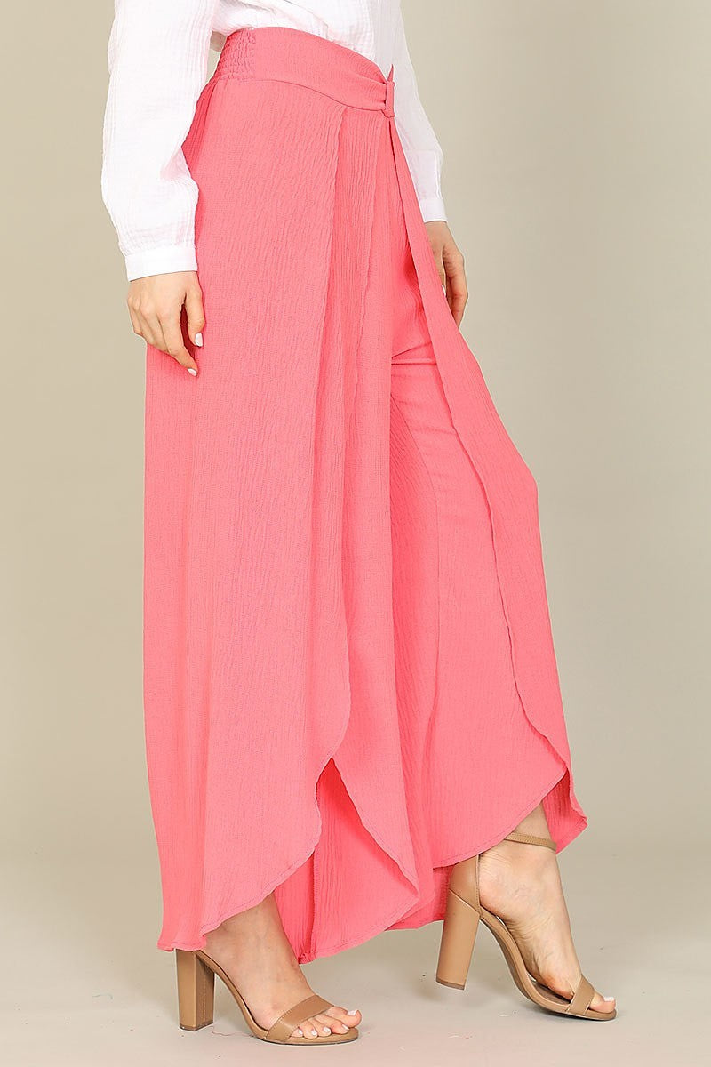 Tulip hem bow waist detail loose fit pants (DGB3805)