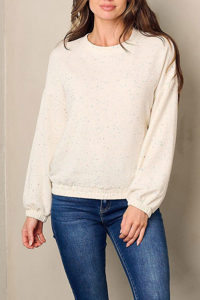 Long sleeve paint splatter pullover sweater (EFWT2898)