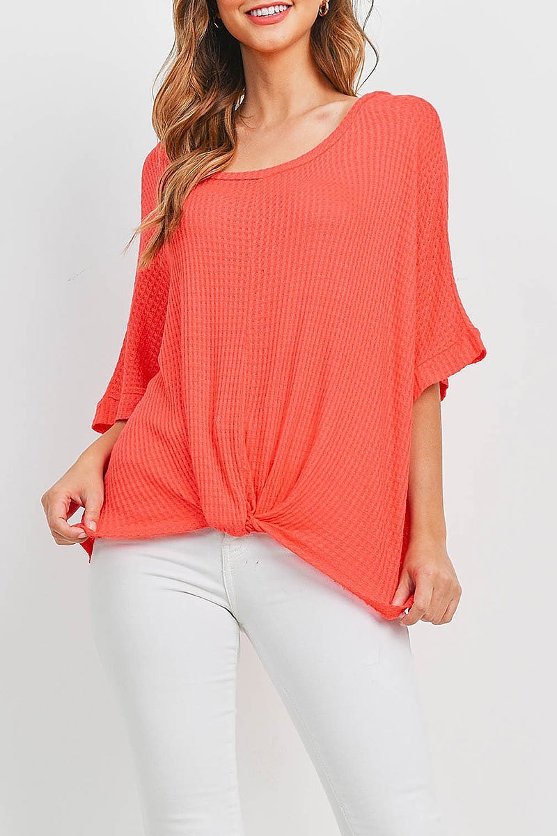 Twist front dolman sleeve top (EF1099)