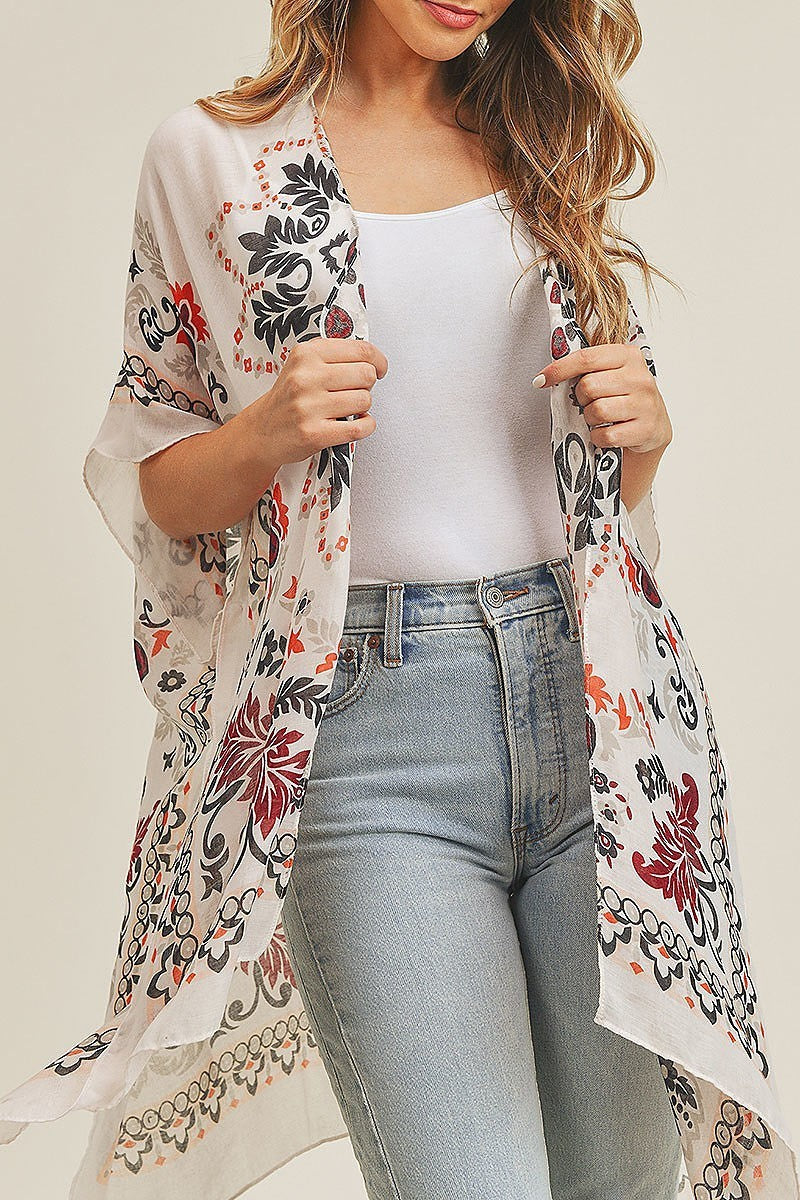 Bohemian print kimono (EF3502)