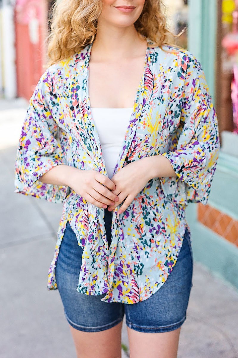 Floral print kimono top (ETBM4928)