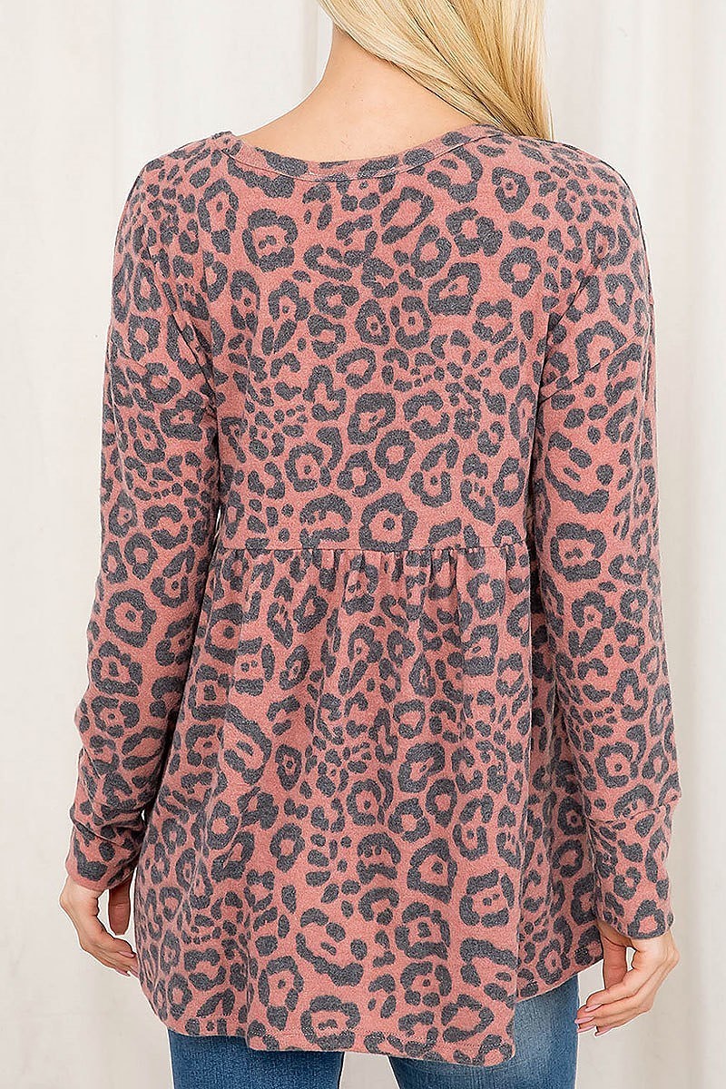 Animal print loose fit top (EF2762)