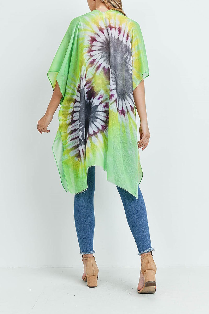 Tie dye open front kimono (EF1145)