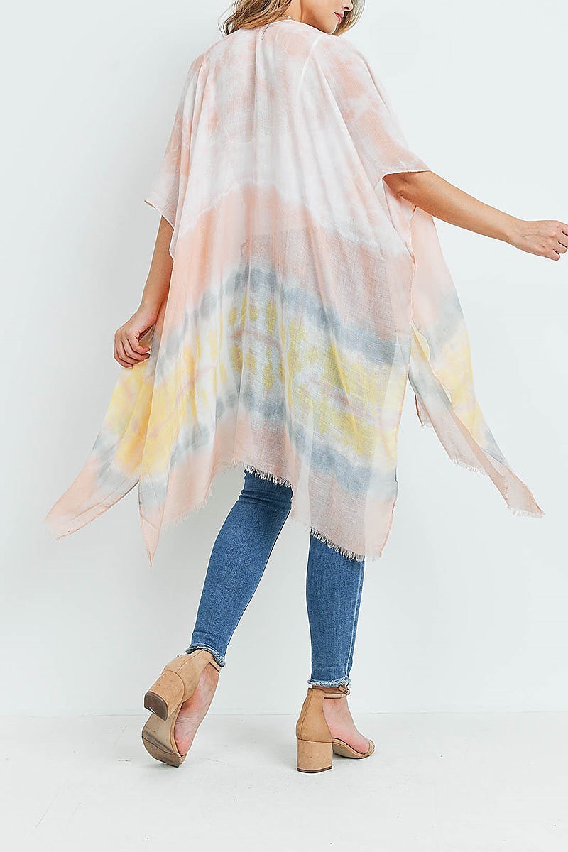 Tie dye open front kimono (ED9659-REST)