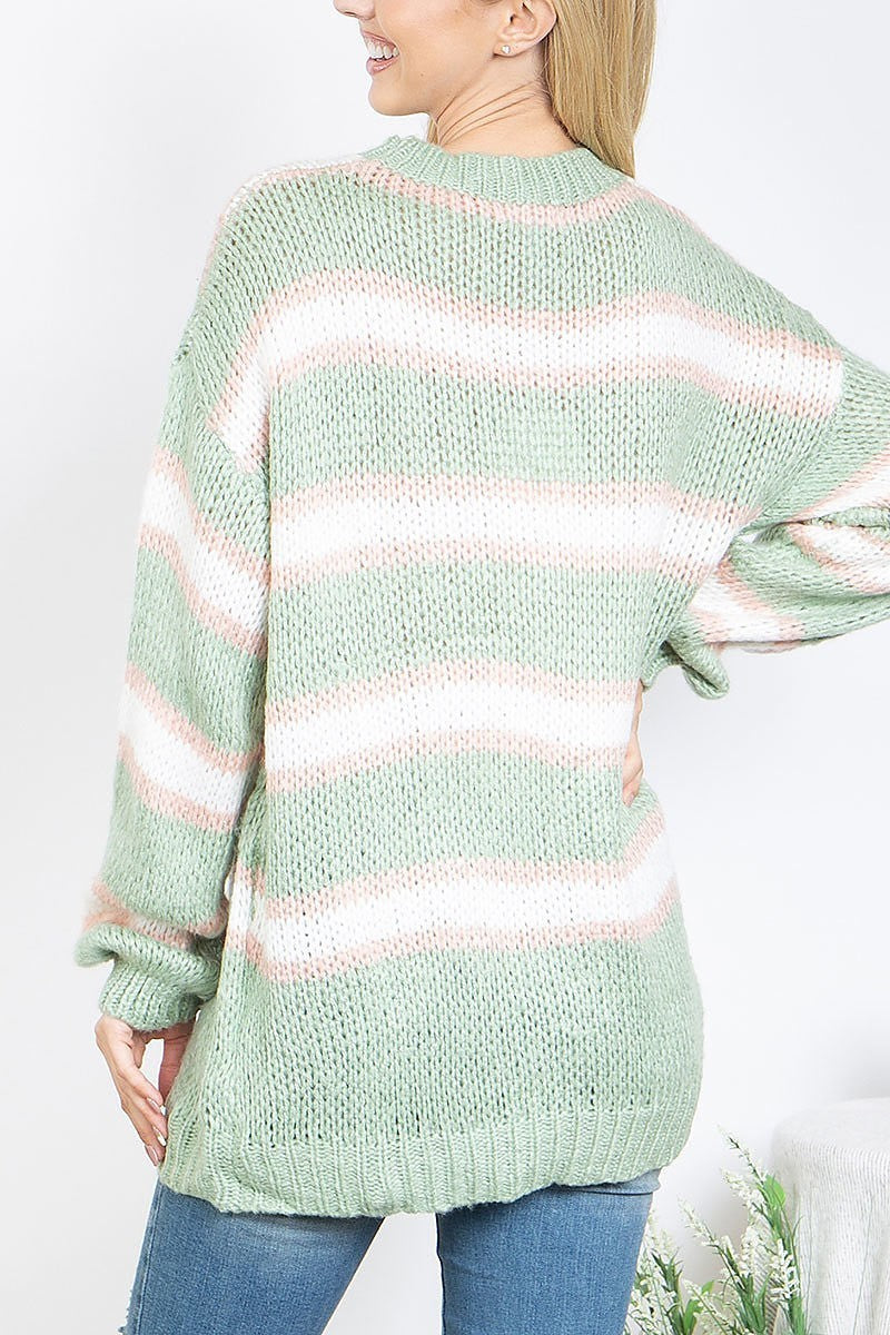 Multi stripes knitted sweater (DGS5809)