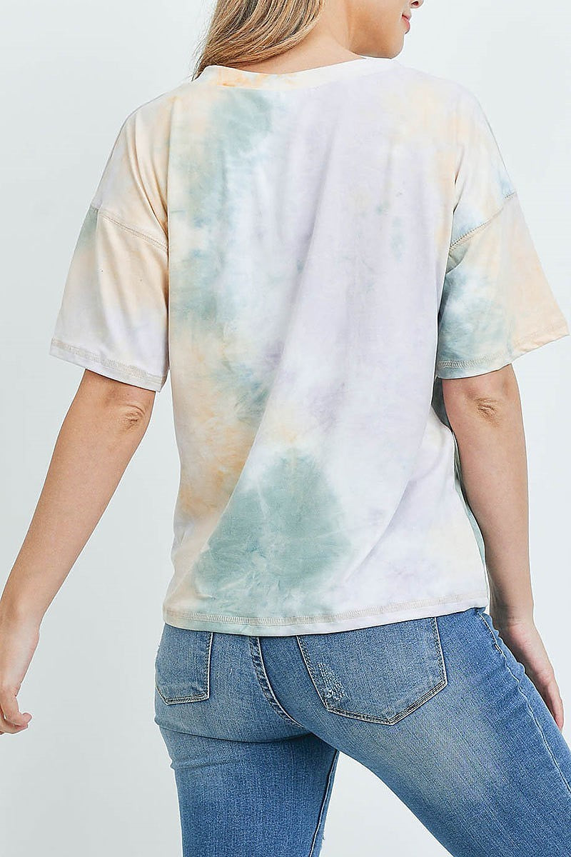 Crew neck tie dye top (ED8717-LAST)