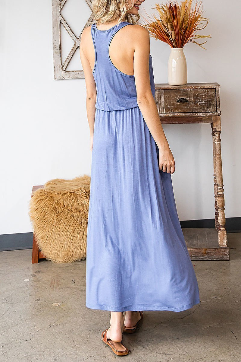 Tank top elastic waist maxi dress (DED8392)