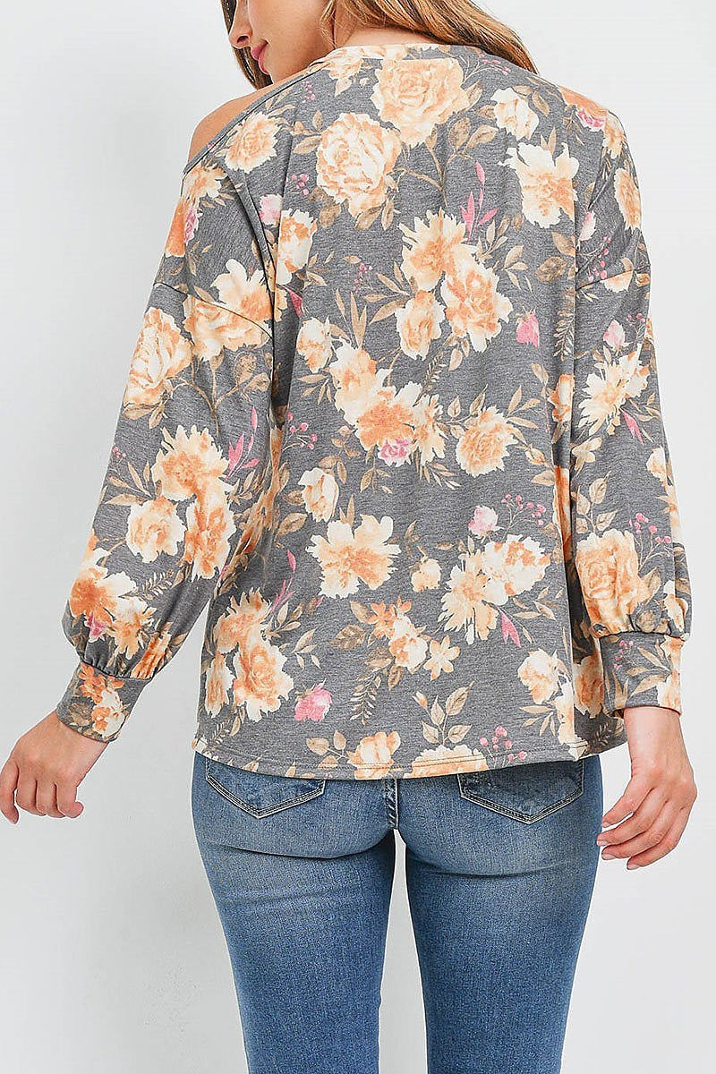 Cold should long sleeve floral top (EF2160)