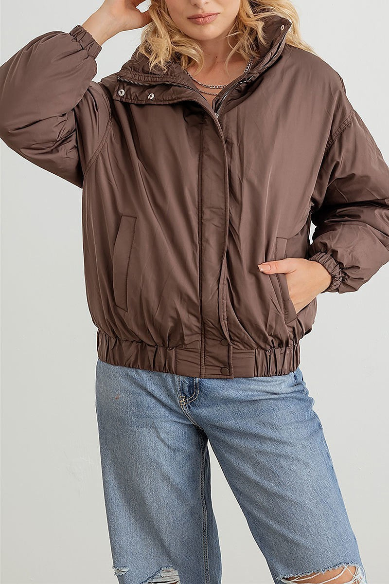 Zip up long sleeve puffer jacket (TED2339)