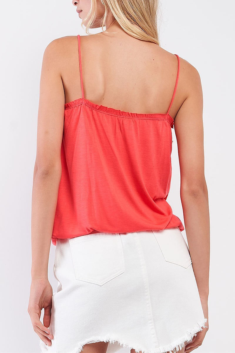 Ruffle detail bubble cami top (TDG8788)