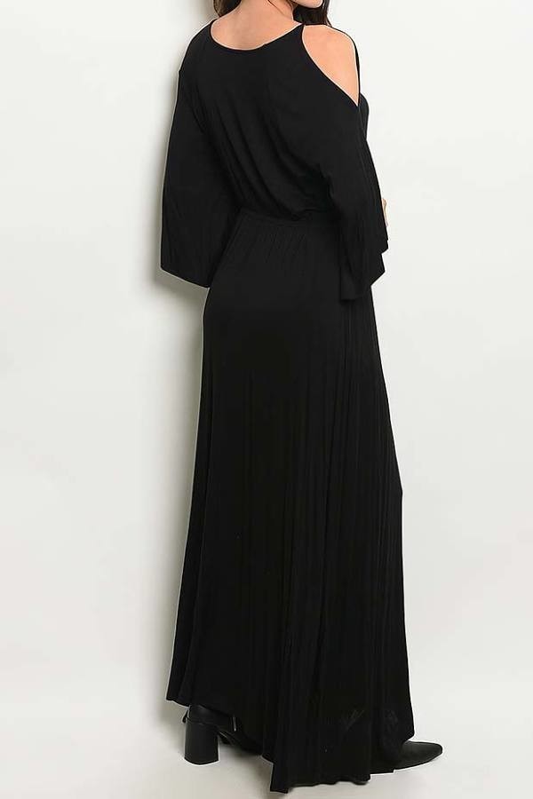 Open sleeve key hole detail maxi dress (DED3770)