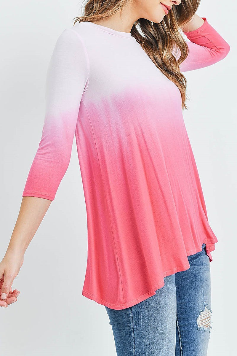 Tie dye loose fit tunic top (ED8563-2)