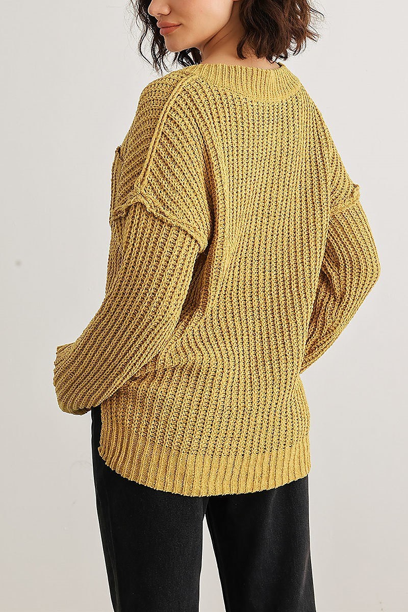 One pocket v neck sweater (TED2042)