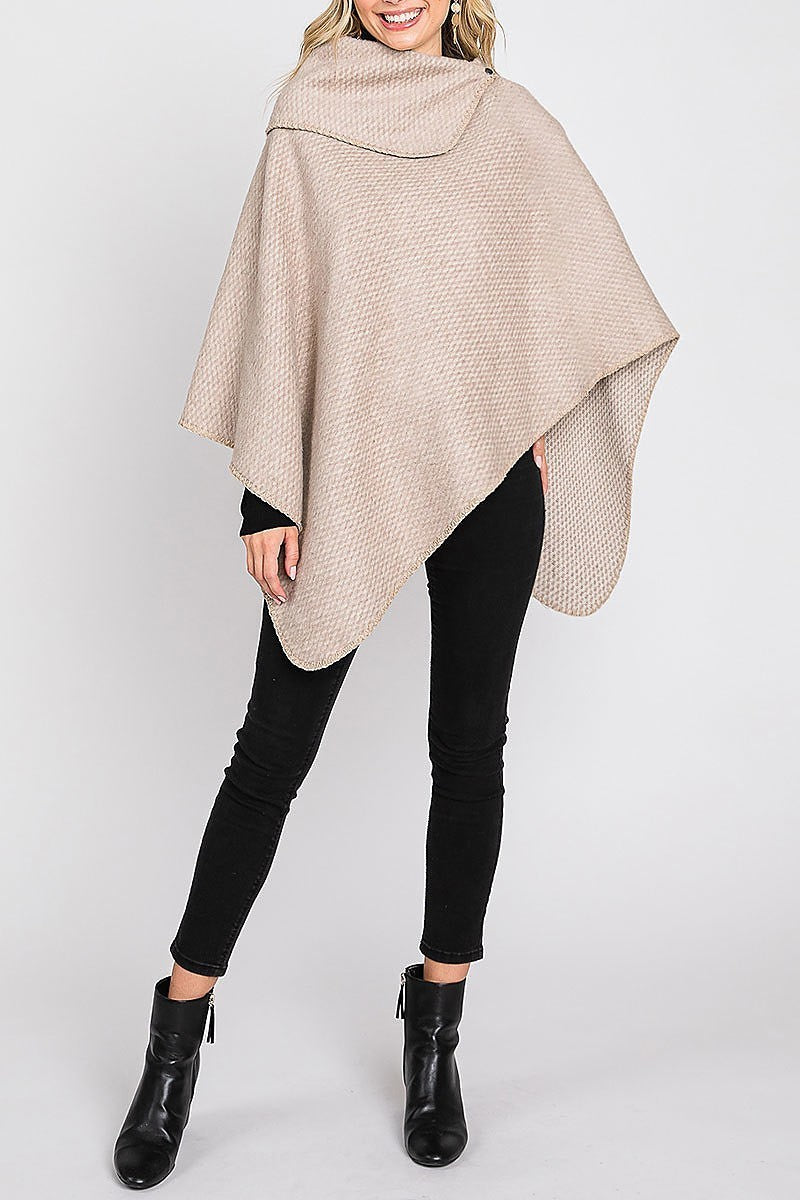 Solid textured neck poncho (DGS6121)