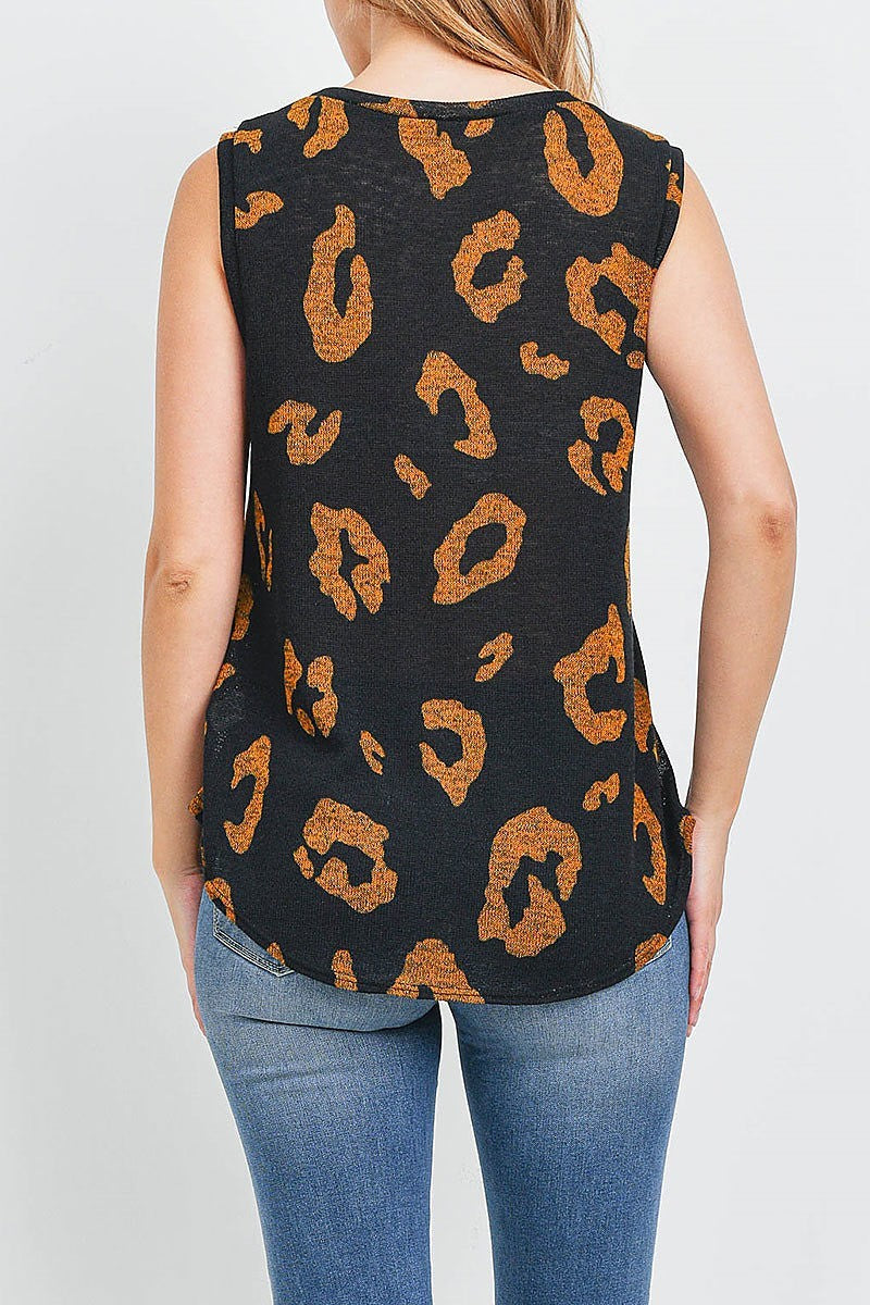 Crew neck animal print top (EF1268)