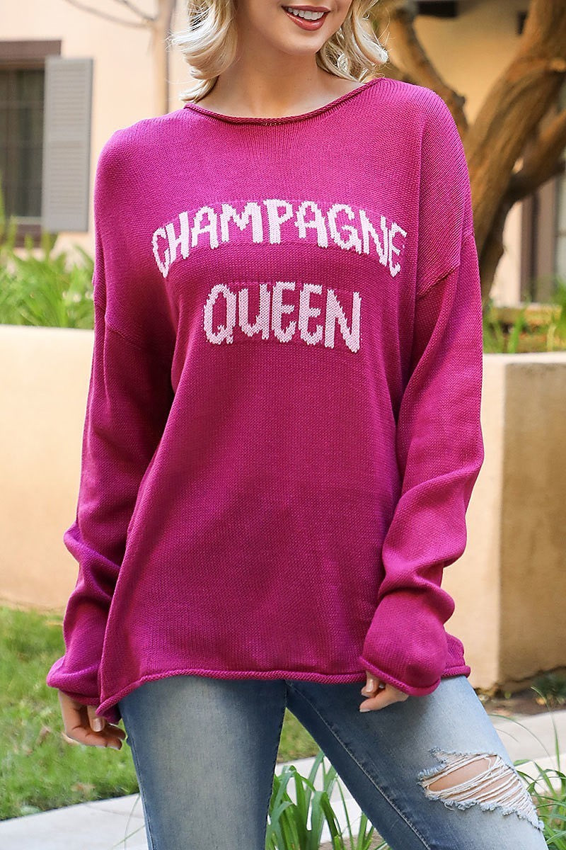 Champagne queen knit top (XDG8139)