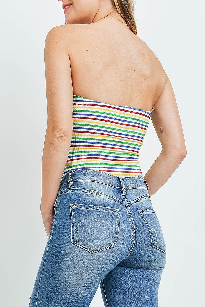 Strapless stripe body suit (ED9751)