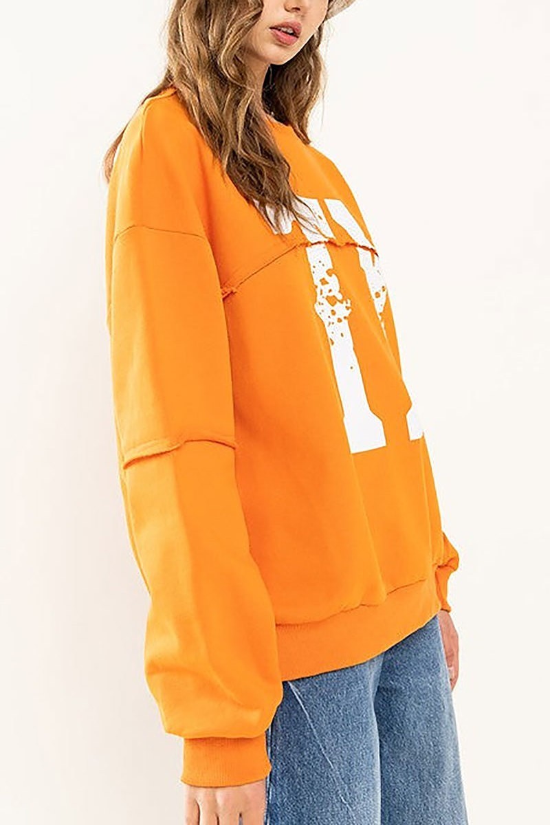 Texas graphic long drop shoulder sweatshirt (EDSW3995)