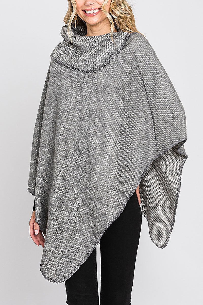 Solid textured neck poncho (DGS6123)