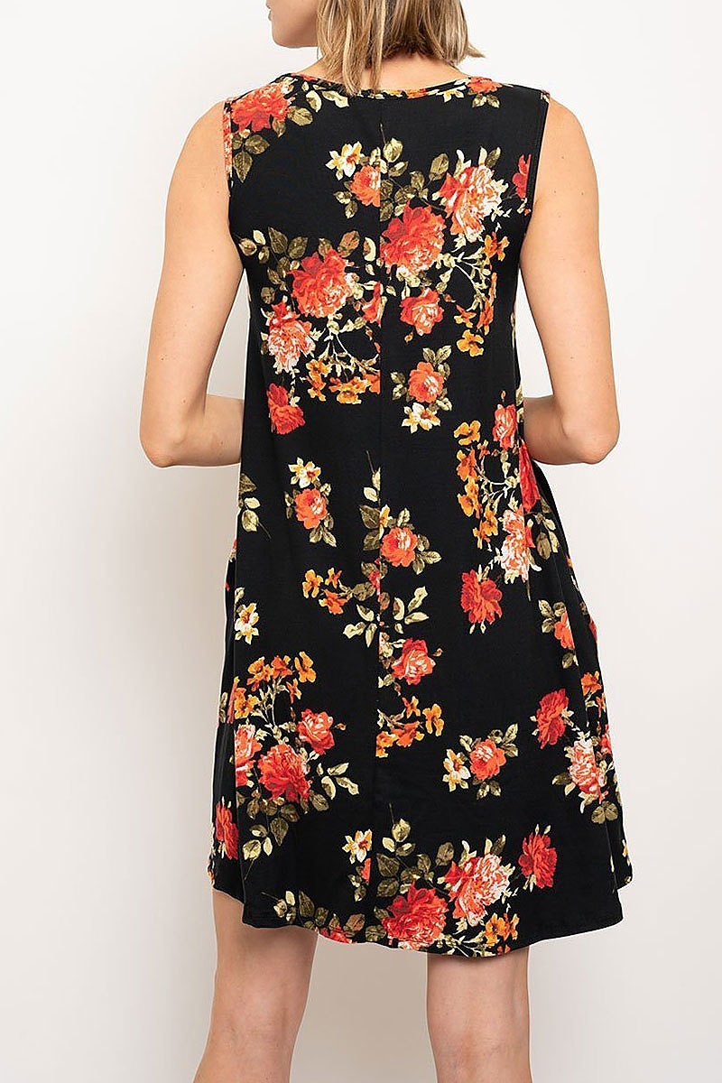 Floral print swing dress (EDWT2352)