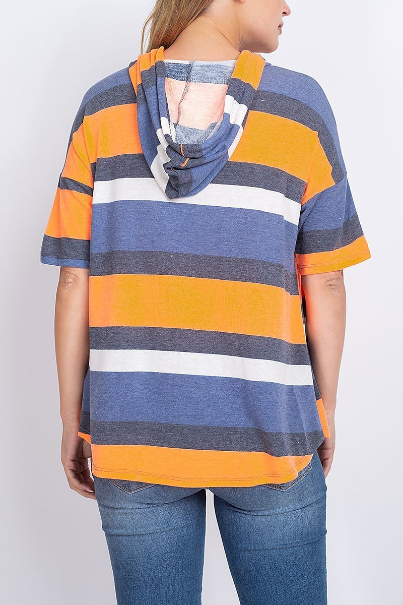 Stripe hoodie top (EF1910)