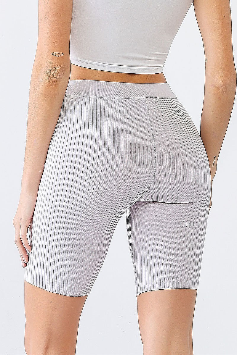 Ribbed high waist slim fit shorts (TED1297)