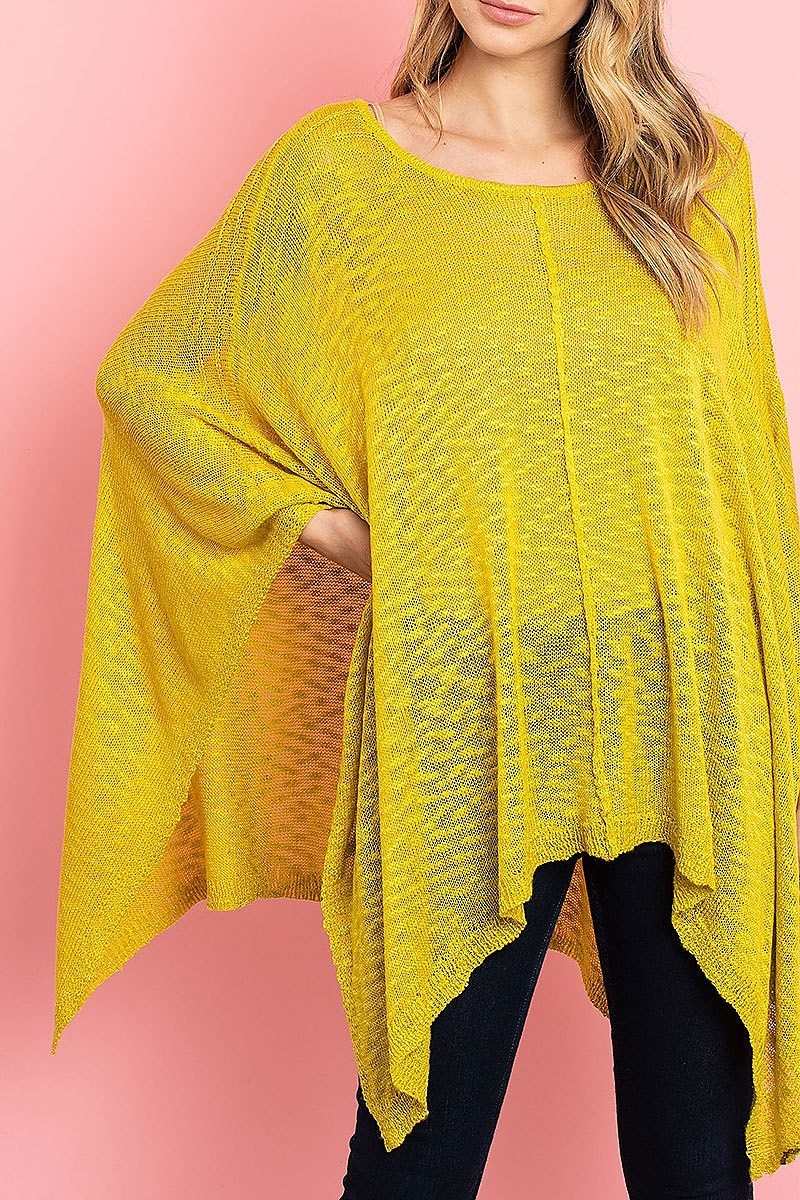 Sheer loose fit poncho top (ED8028)