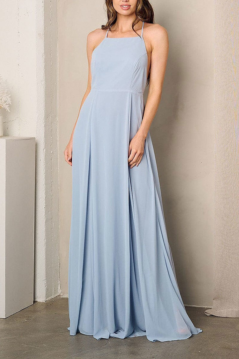 Sleeveless open back maxi dress (EFWT3080)