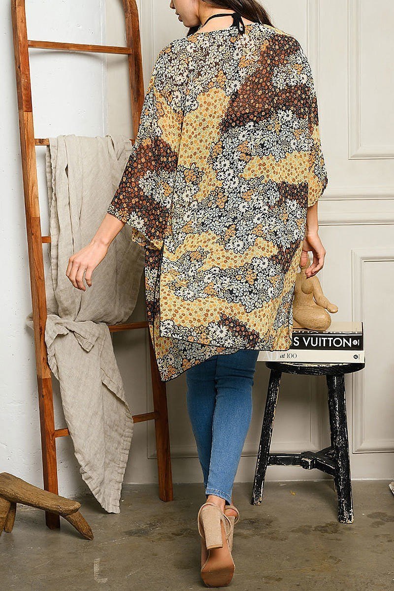 Short sleeve floral kimono (EDWT5004)