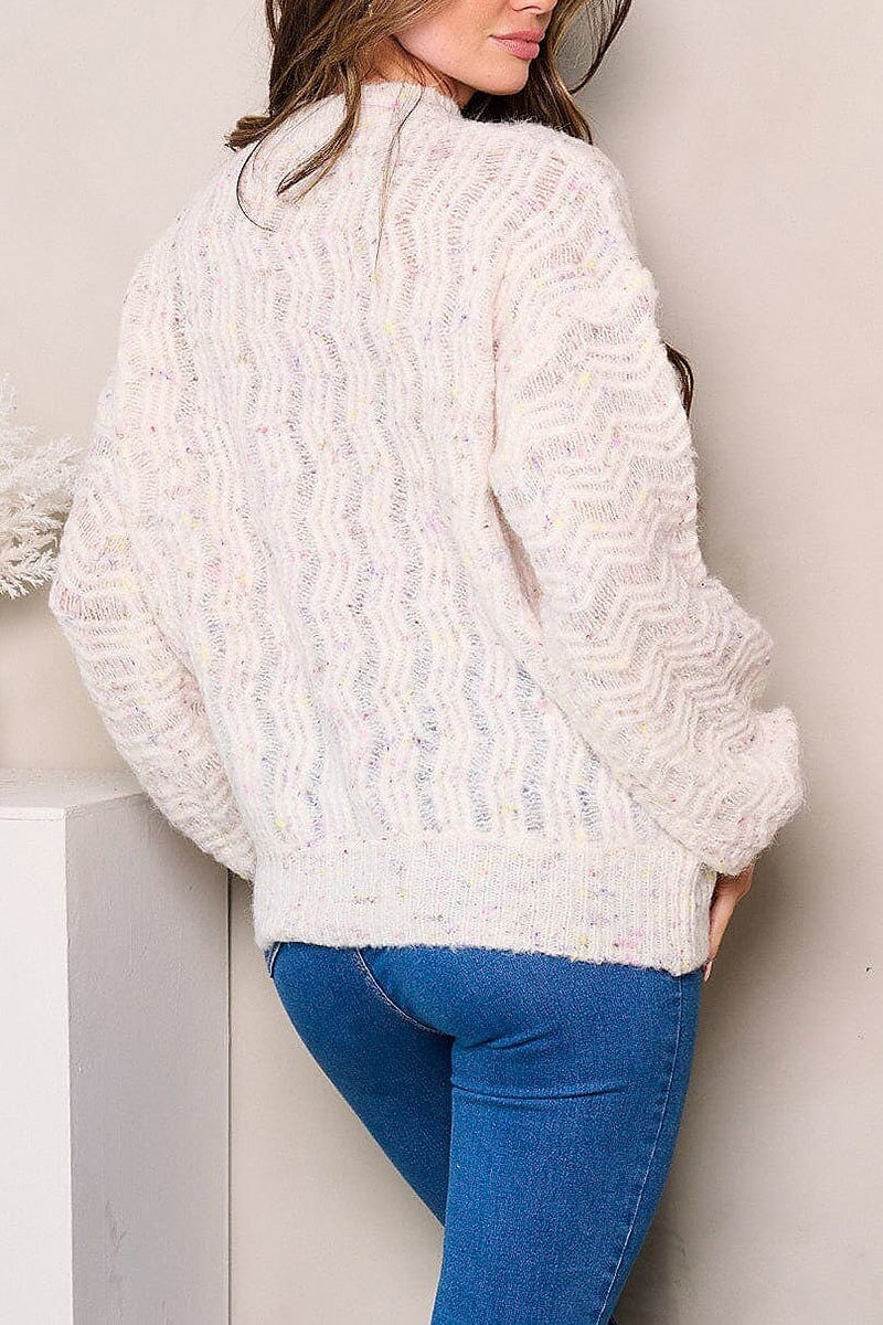 Long sleeves detailed multi sweater (EFWT3863)