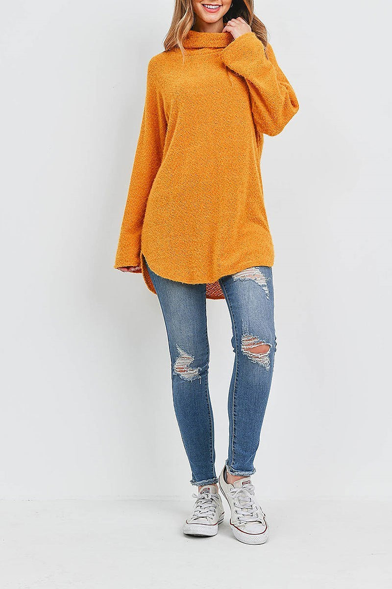 Cowl neck loose fit sweater top (EF1254)