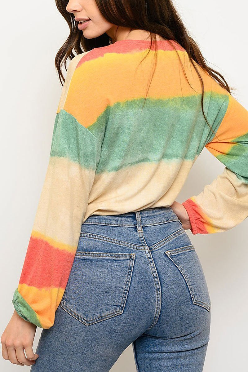 Long sleeve tie dye top (EDWT3522)