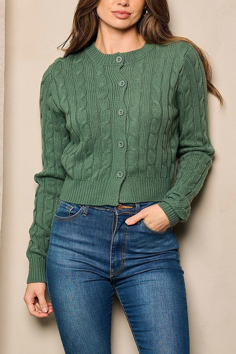 Long sleeve button closure sweater (EFWT5003)