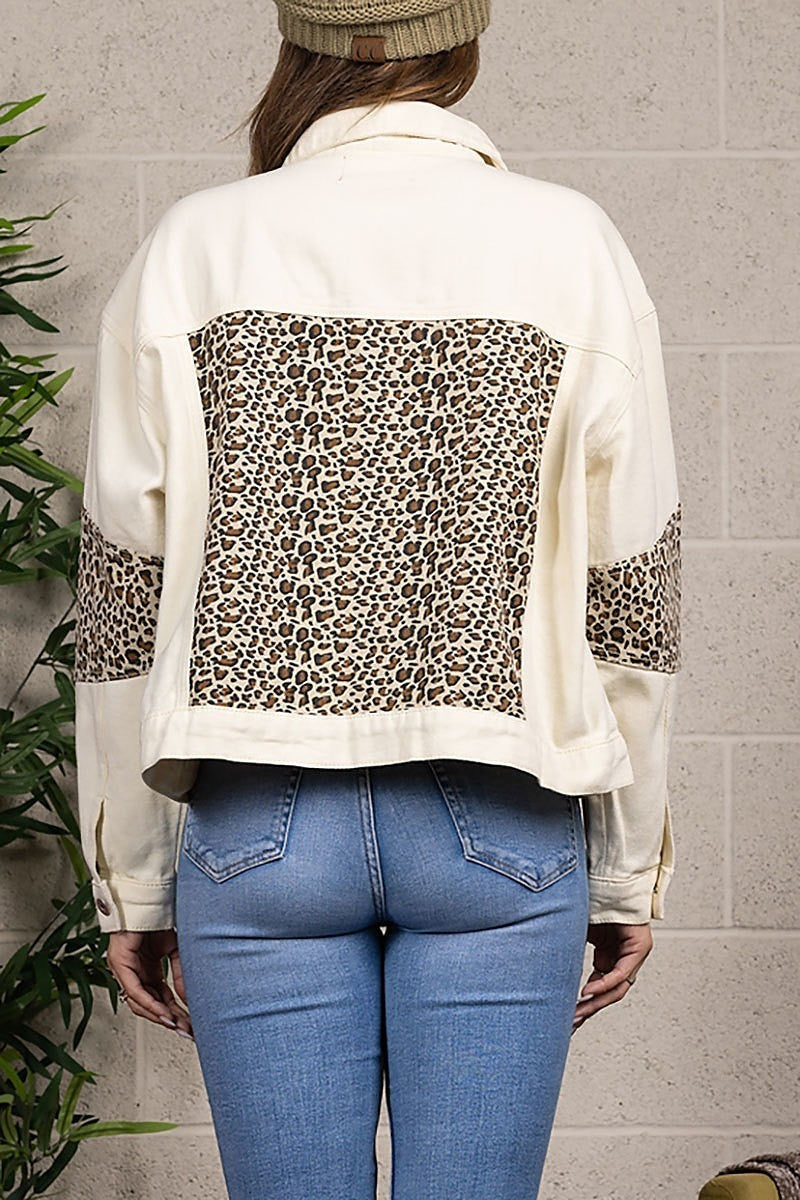 Cheetah print long sleeve jacket (EDSW2159)