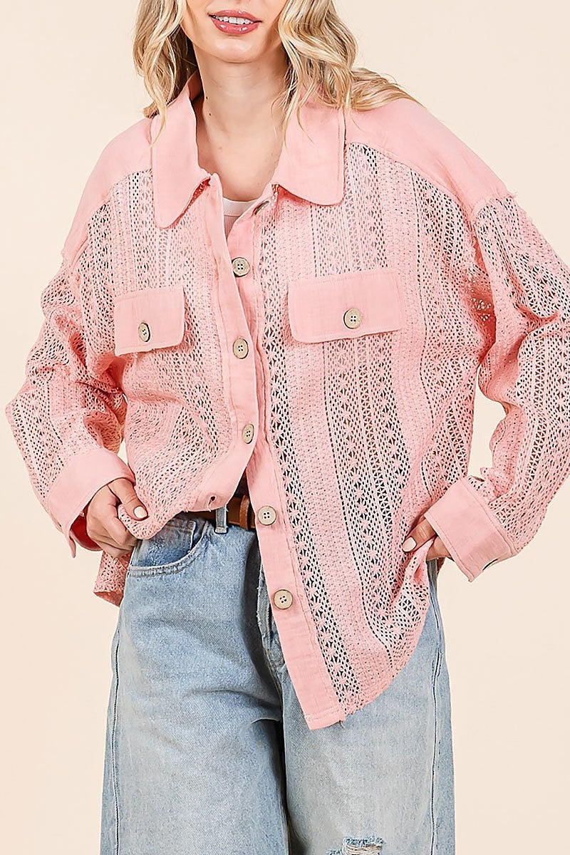 Crochet button down shirt (EDH2222)