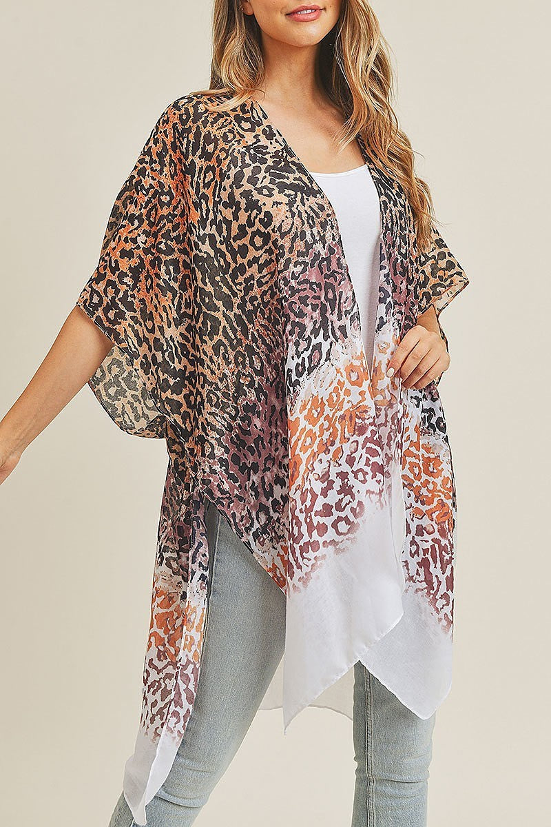 Multi color leopard kimono (EF3408)