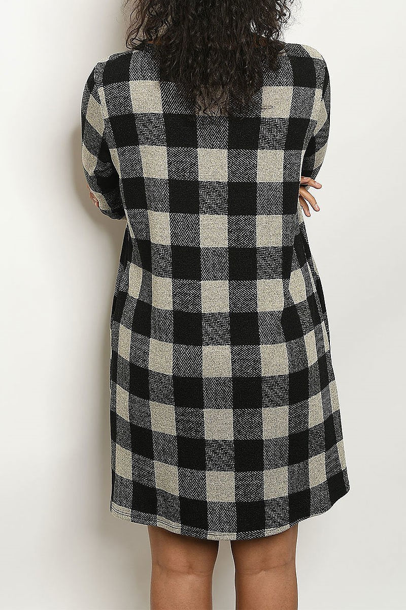 Pocket detail checker tunic dress (DED5545)