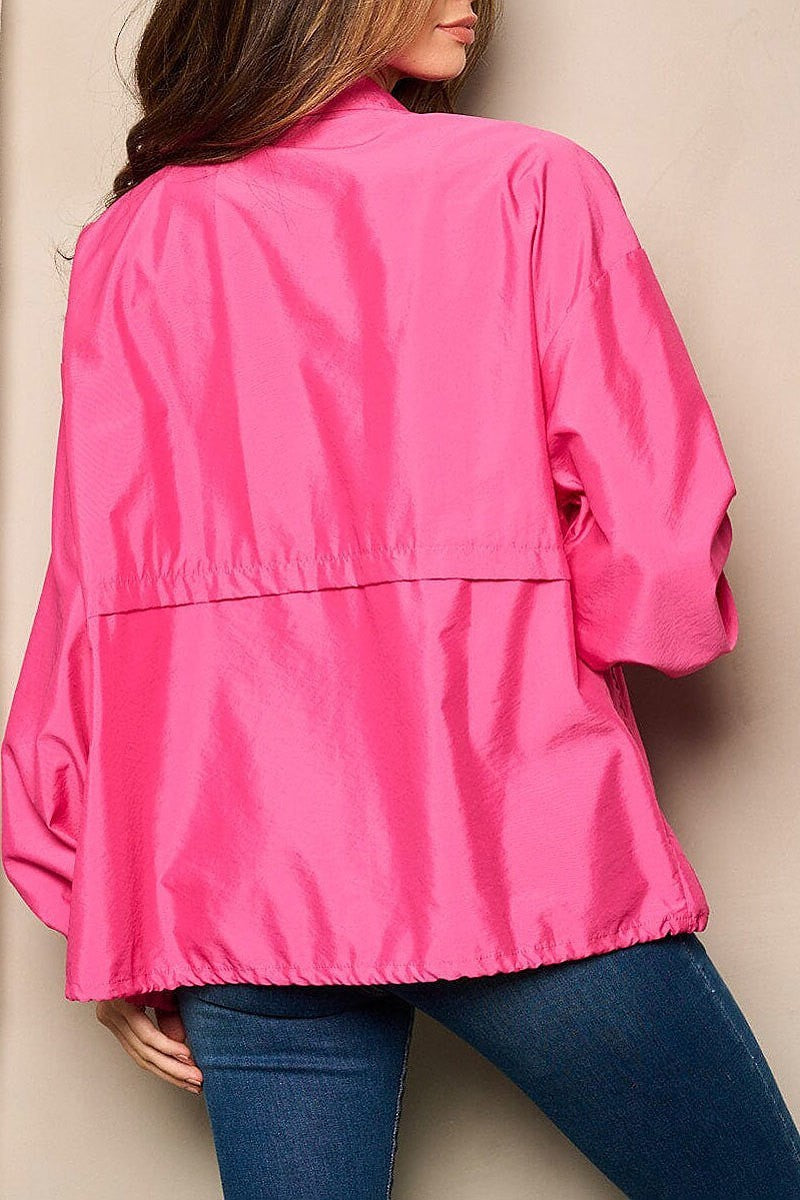 Long sleeve zip up wind breaker jacket (EFWT4933)