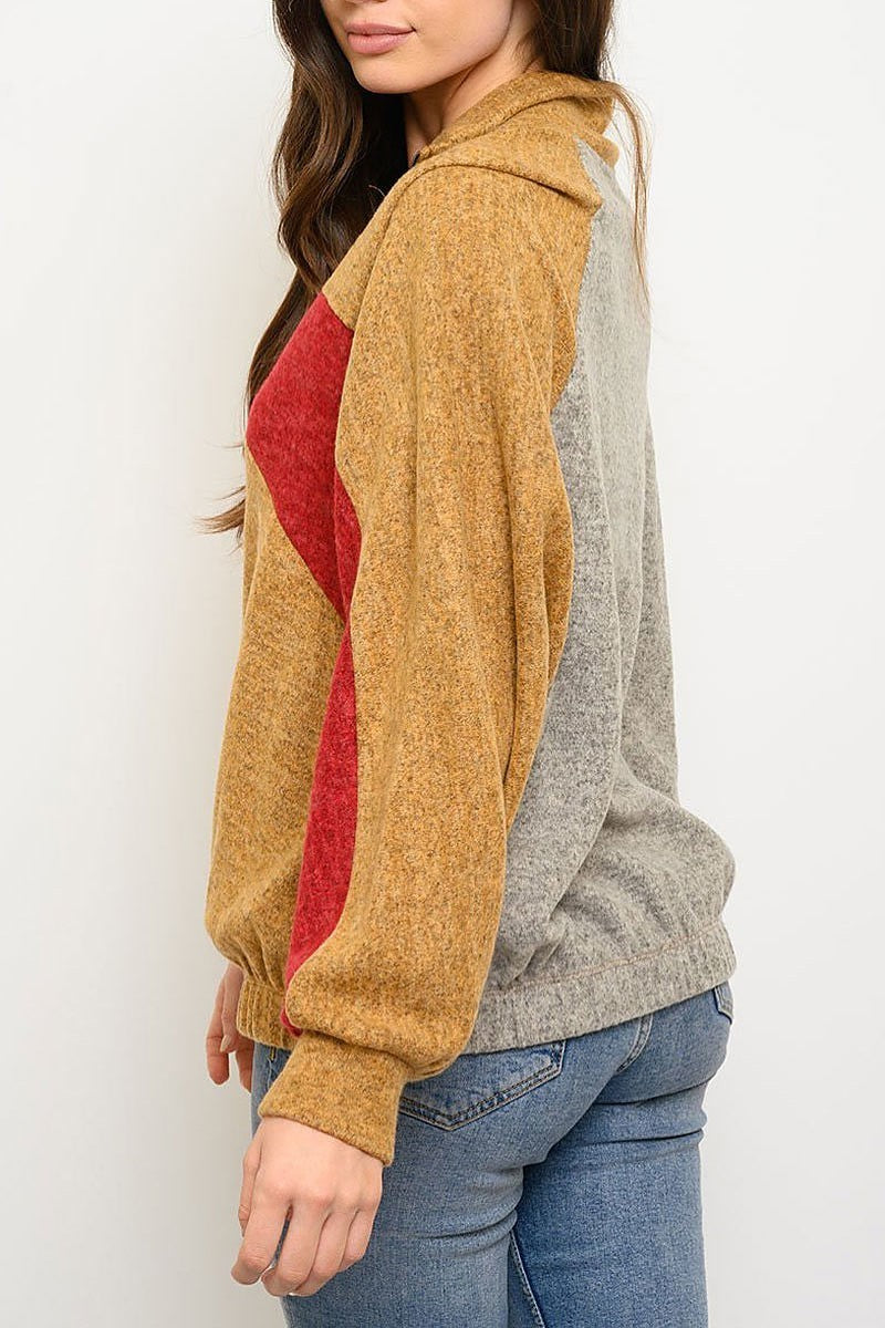 Color block long sleeve sweater (EDWT3713)