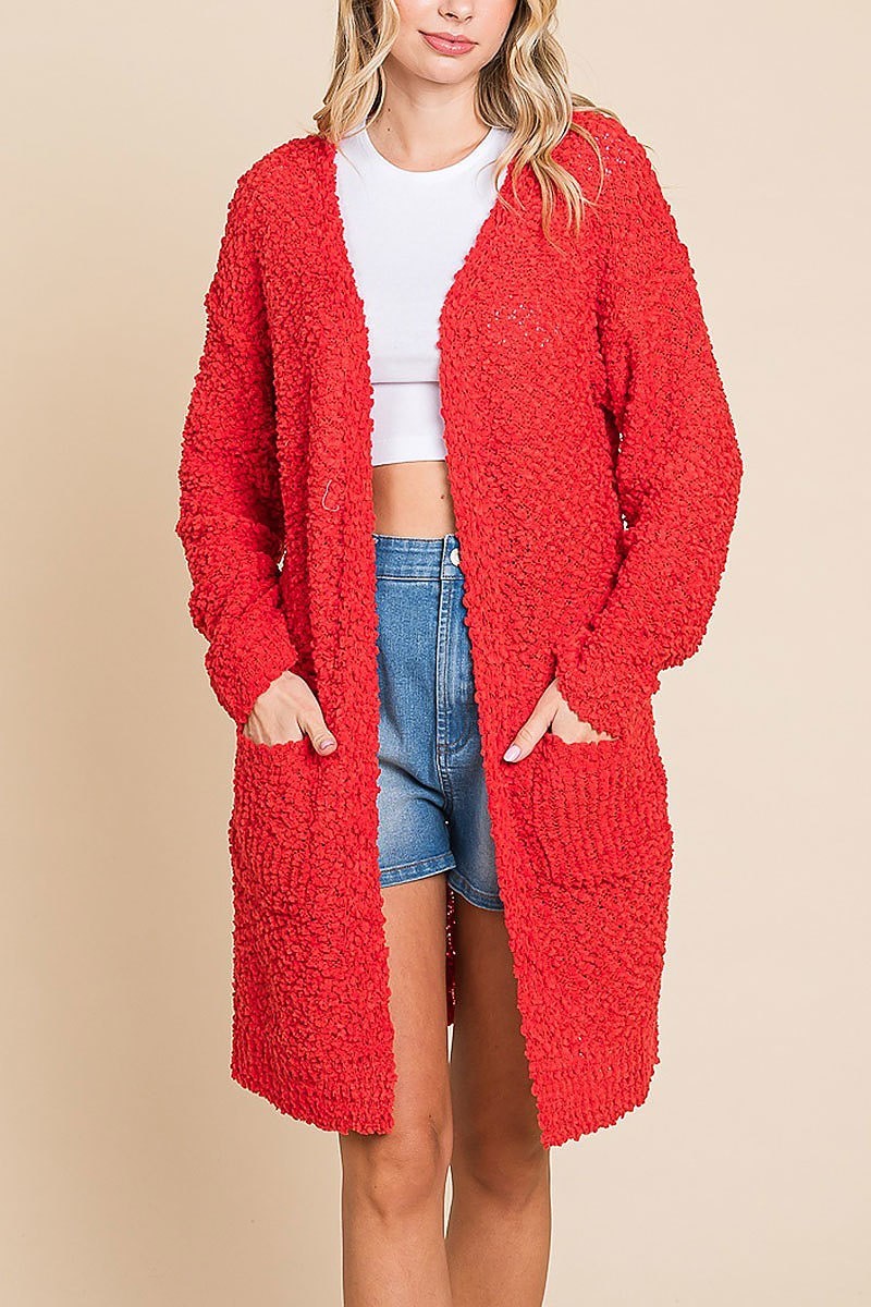 Cozy soft hairy popcorn cardigan (EDH1890-4)