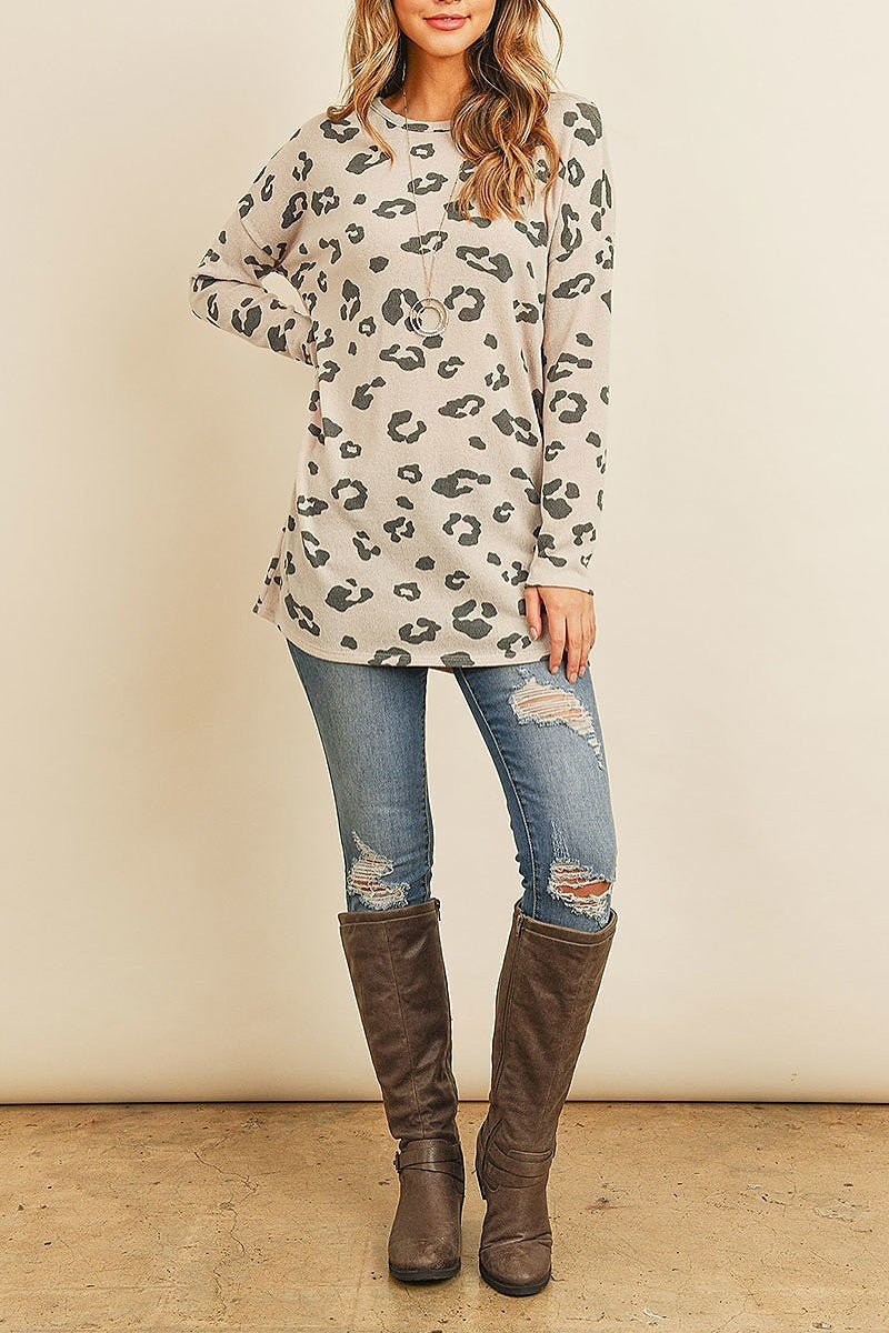 Animal print long sleeves top (EF2013)