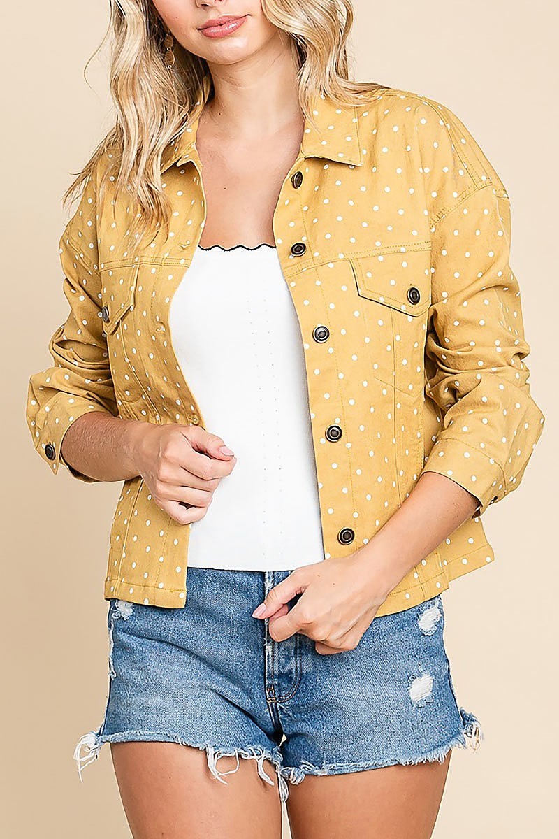 Polka dot shirt jacket (EDH1408)